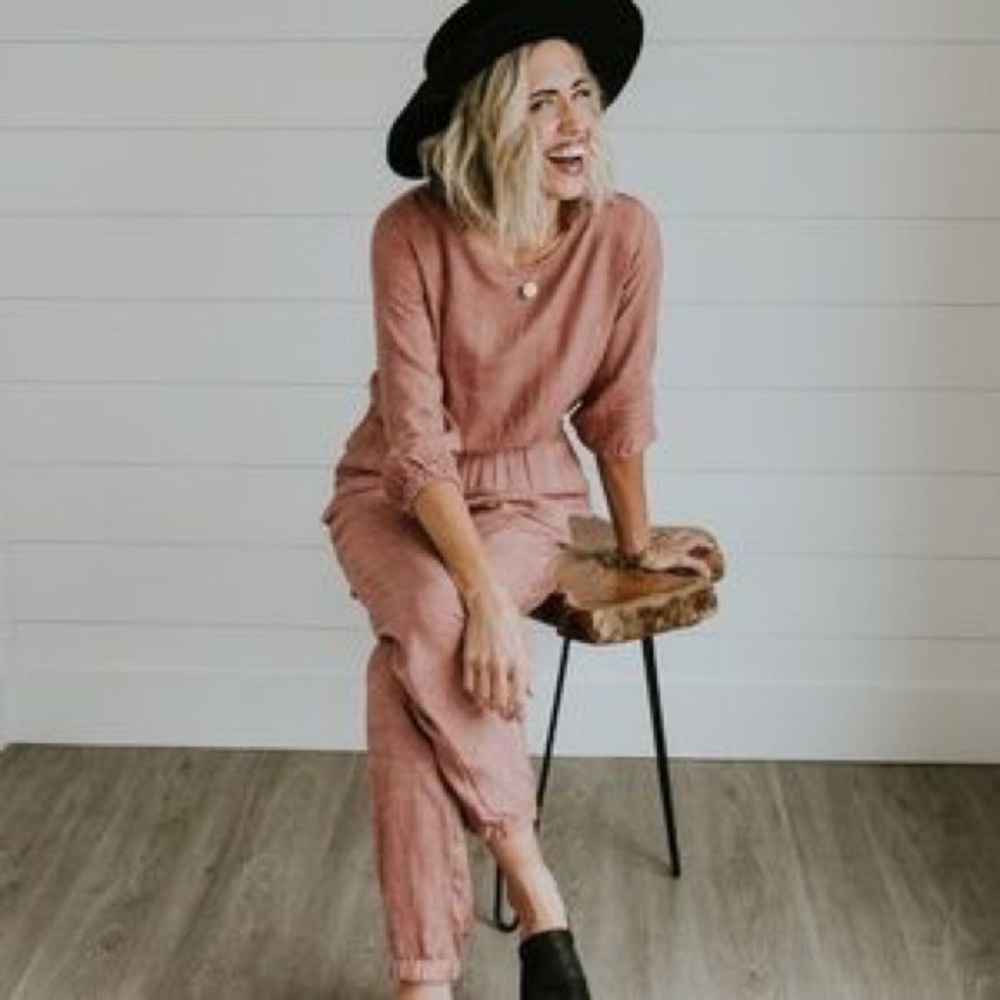 Never Worn Pink Roolee Jumpsuit